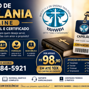 CURSO DE CAPELANIA ONLINE COM CREDENCIAL E CERTIFICADO